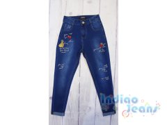 Стильные джинсы-бойфренды , для девочек, арт. I34106.
