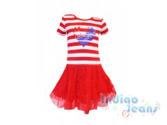 Оригинальное красное комбинированное платье, арт. XL201099.