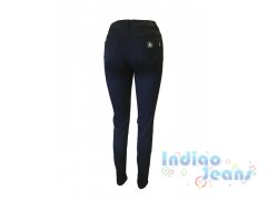 Черные джинсы с завышенной талией, для девочек, арт. I33982.
