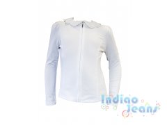 Белая блузка на молнии, со сьемным воротничком, арт. К701431-1.
