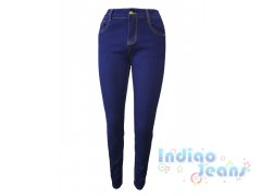 Темно-синие зауженные джинсы для девочек, арт. I34441.