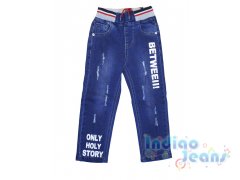 Рваные джинсы с надписями, для мальчиков, арт. М12801.