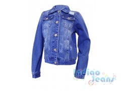 Рваная джинсовая куртка для девочек, арт. I34375-8.