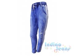 Голубые джинсы на резинке, для девочек, арт. I34237.
