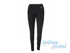 Черные утепленные брюки для девочек, арт. А19026-1.
