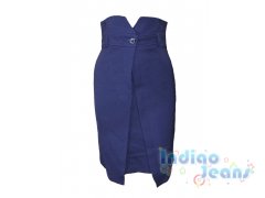Стильная синяя юбка с завышенной талией, арт. К702903.