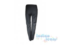 Утепленные черные брюки из гладкой немнущейся ткани, для мальчиков, арт. М13436-1.