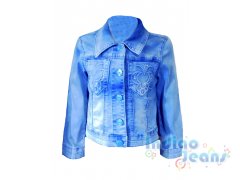 Голубая джинсовая куртка для девочек, арт. I33664-8.