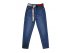 Модные джинсы модели МОМ (завышенная талия, объемная верхняя часть), из плотной джинсовой ткани, синего цвета, для девочек, арт. S21902.