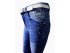 Плотнооблегающие джинсы с нежным кружевом и бусинами на карманах, арт. I8958.