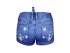 Стильный джинсовый полукомбинезон-шорты для девочек, арт. I9596.
