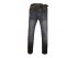 Стильные джинсы-стрейч серо-черного цвета с контрастной строчкой, ремень в комплекте, арт. М4623.