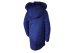 Синее зимнее пальто для девочек с натуральной меховой опушкой, арт. HM-52.
