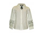Нежная молочная блузка с кружевными рукавами, арт. 464-1.