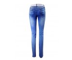 Зауженные голубые облегченные джинсы для девочек, арт. I6769.