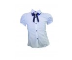 Интересная блузка с коротким рукавом ,с синими пуговицами, арт. 599602.