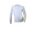 Трикотажная блузка с гипюровыми рукавами, арт. 599526.