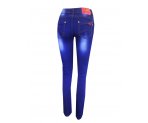 Синие  джинсы-стрейч модной варки, для девочек, арт. АВ533.
