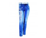 Голубые джинсы с вышивкой для девочек, арт. I32573.