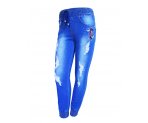Интересные рваные джинсы для девочек, с яркой вышивкой, арт. I33151.