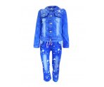 Нежный джинсовый костюм с россыпью из жемчуга, арт. I33036-8/I33036.