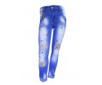 Ультрамодные джинсы для девочек, с дырками и стразами, арт. I32372.