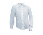 Белая шифоновая блузка на молнии, с длинным рукавом, арт. 700296.