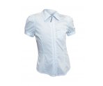 Белая блузка на молнии, с короткими рукавами, арт. 700287.