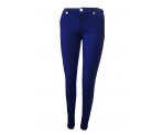 Плотнооблегающие синие брюки-стрейч,  для девочек, арт. А15070.