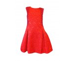 Красное платье с отделкой стразами, арт. 560925.