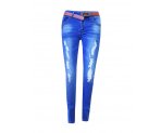 Стильные рваные джинсы для девочек, ремень в комплекте, арт. 3277.