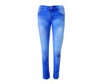 Голубые джинсы со стразами, для девочек, ремень в комплекте, арт. 617-А.