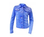 Голубая джинсовая куртка с жемчугом, арт. I33748-8.