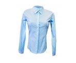 Голубая блузка со скрытыми пуговицами, большие размеры, арт. К701380-1.