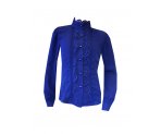 Синяя блузка с кружевной отделкой, арт. К701311-1.
