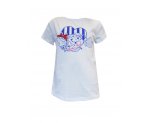 Комбинированная футболка для девочек, арт. XL201071.