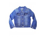 Стильная джинсовая куртка с пайетками для девочек , арт. I34502-8.
